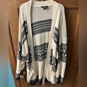 Black and white tribe cardigan from Express!